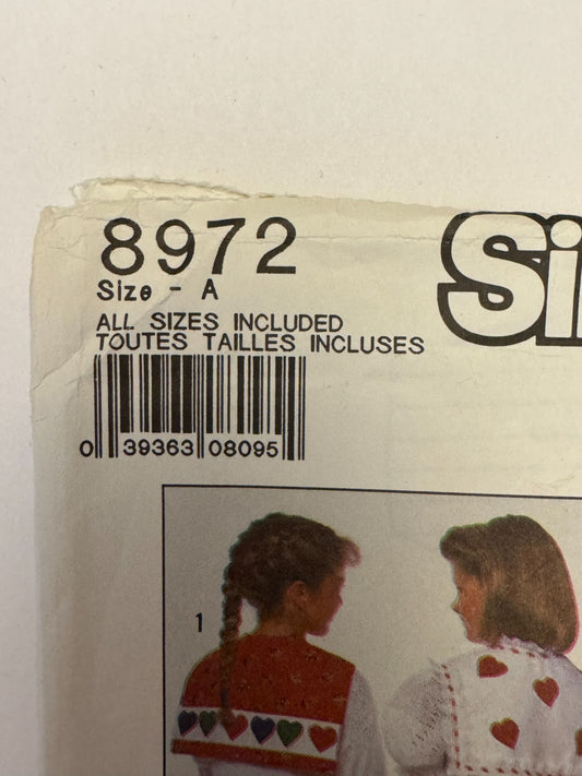 Simplicity Pattern 8972 Misses and Girls Collars 1980s Accessory Club Vintage