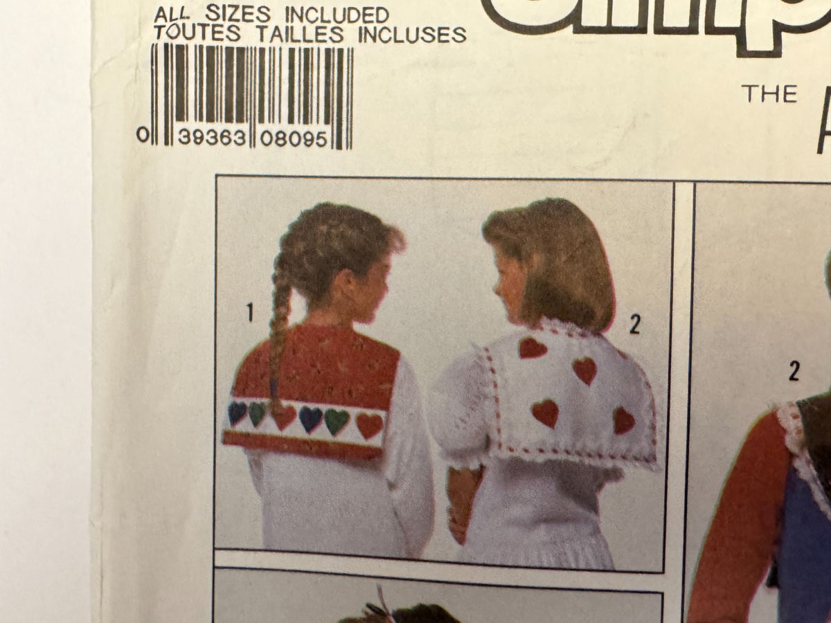 Simplicity Pattern 8972 Misses and Girls Collars 1980s Accessory Club Vintage