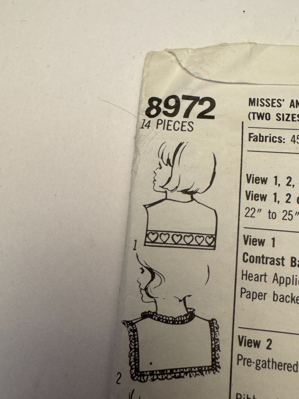 Simplicity Pattern 8972 Misses and Girls Collars 1980s Accessory Club Vintage