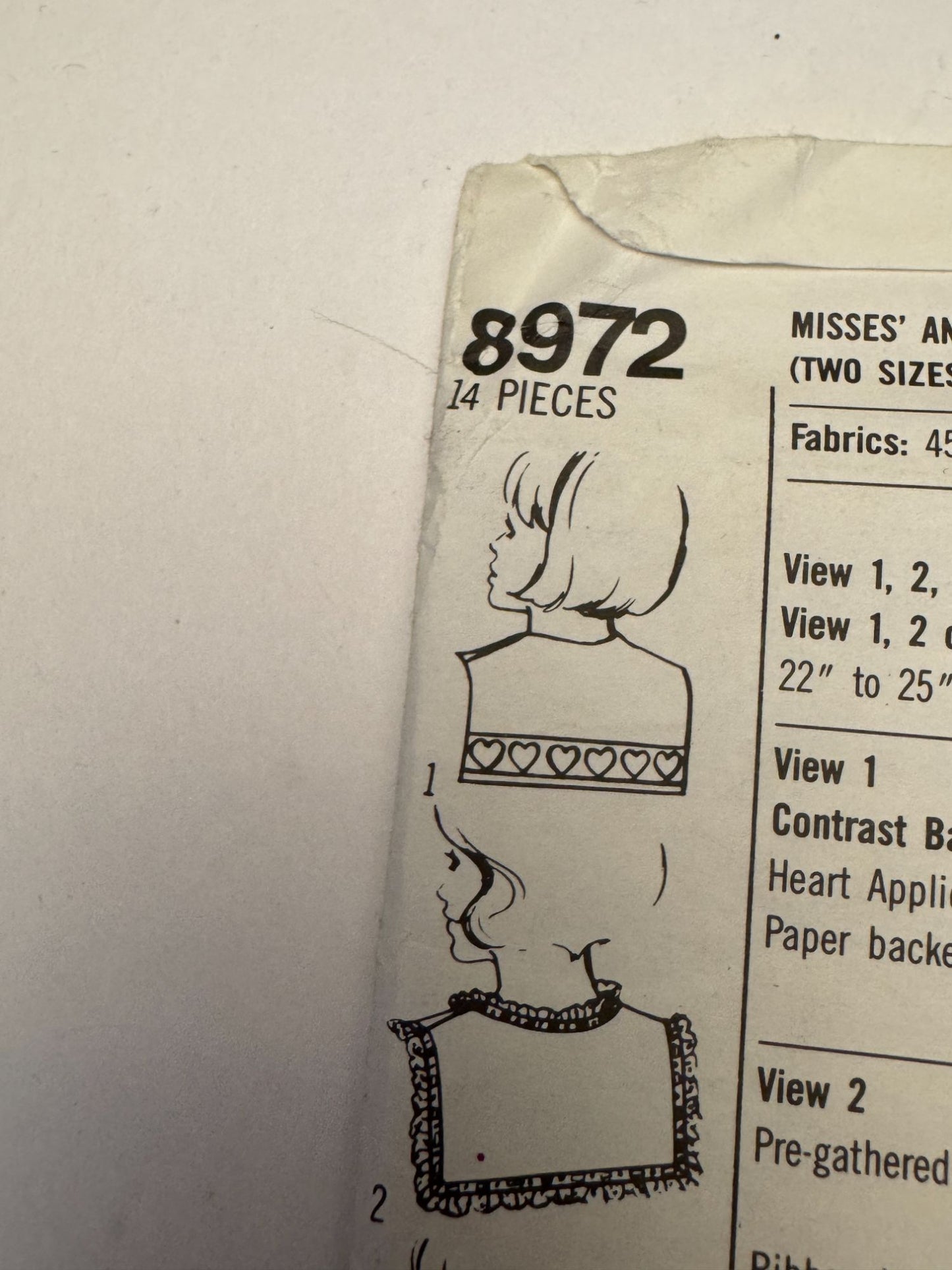 Simplicity Pattern 8972 Misses and Girls Collars 1980s Accessory Club Vintage