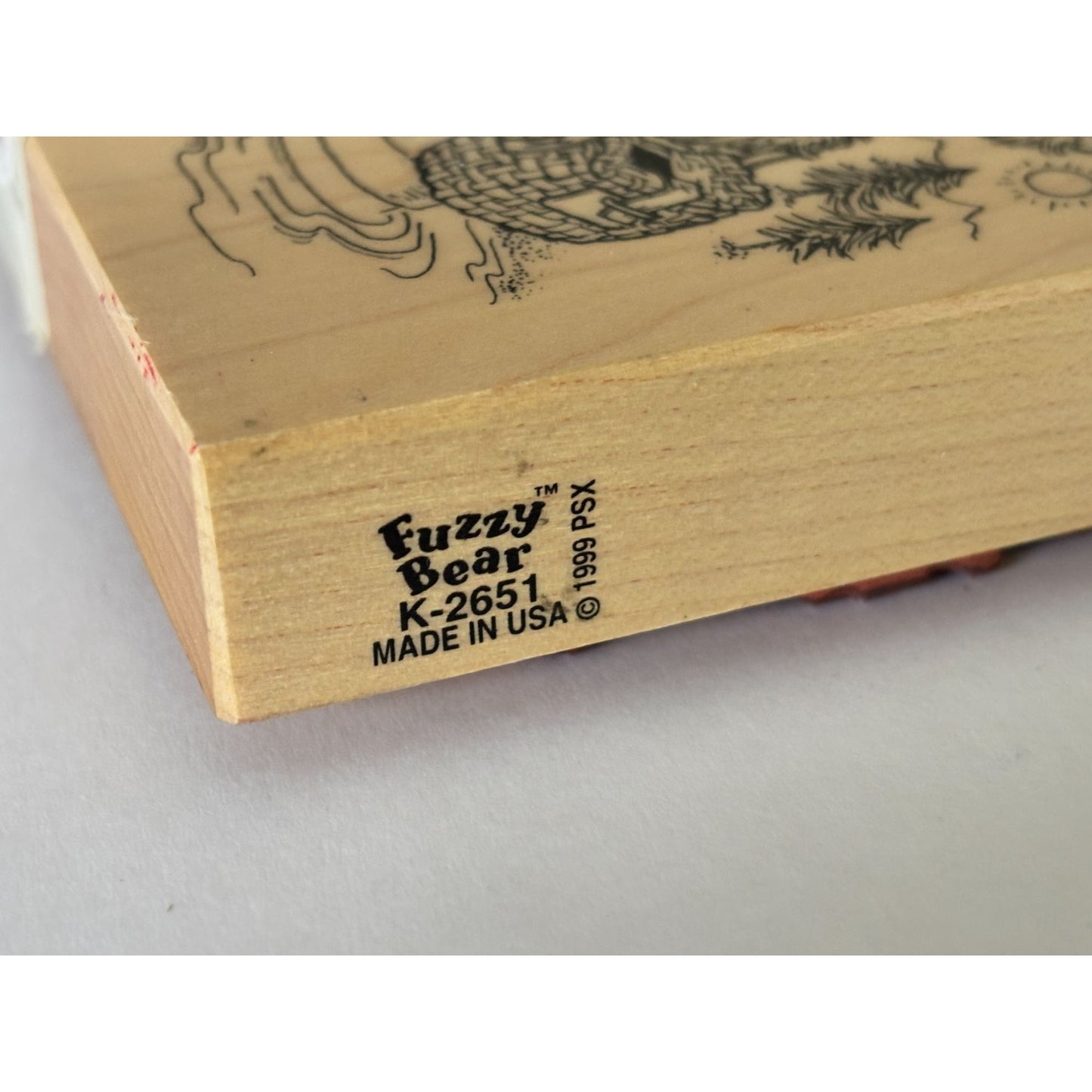 PSX Rubber Stamp Fuzzy Bear Fishing Teddy Fisherman Fathers Day Cardmaking Craft
