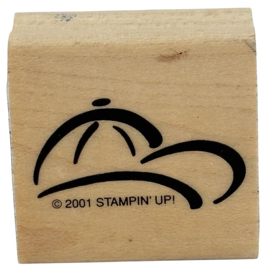 Stampin Up Rubber Stamp Baseball Hat Cap Fashion Card Making Craft Wood Mounted