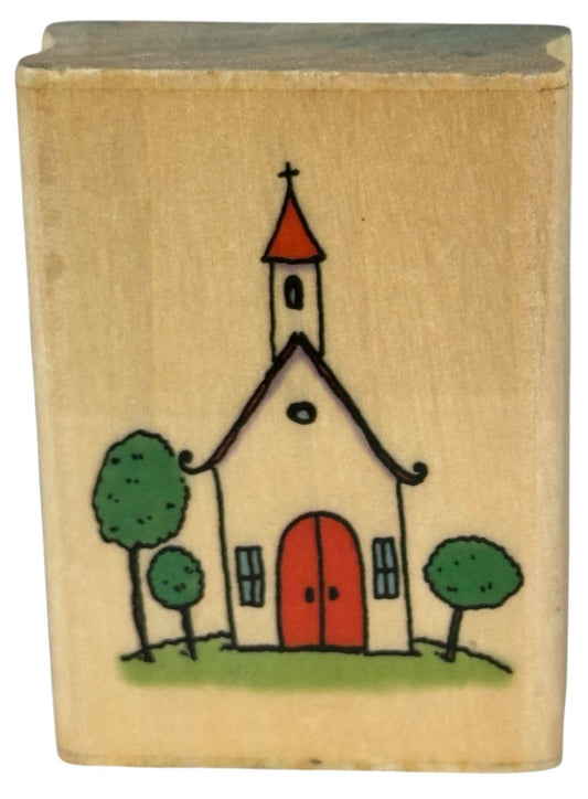 Uptown Rubber Stamp Little Church Wedding Chapel Christian Religious Card Making