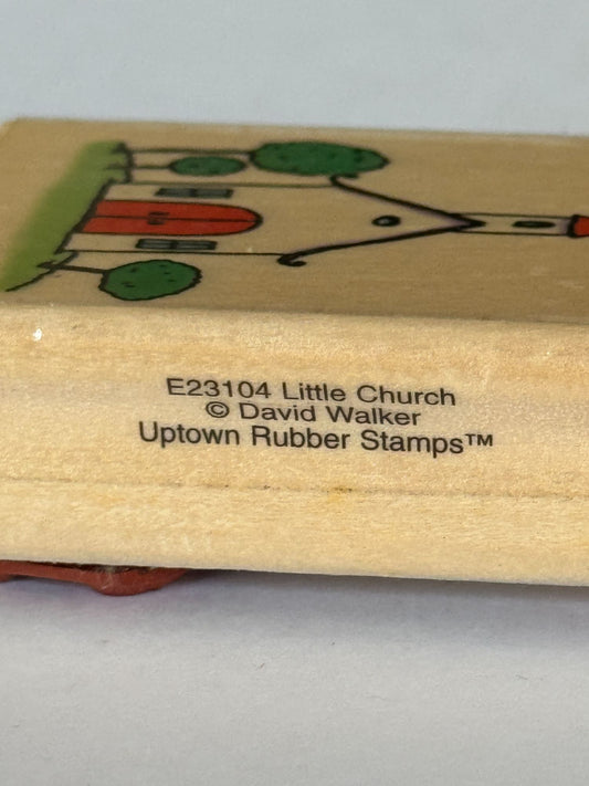 Uptown Rubber Stamp Little Church Wedding Chapel Christian Religious Card Making