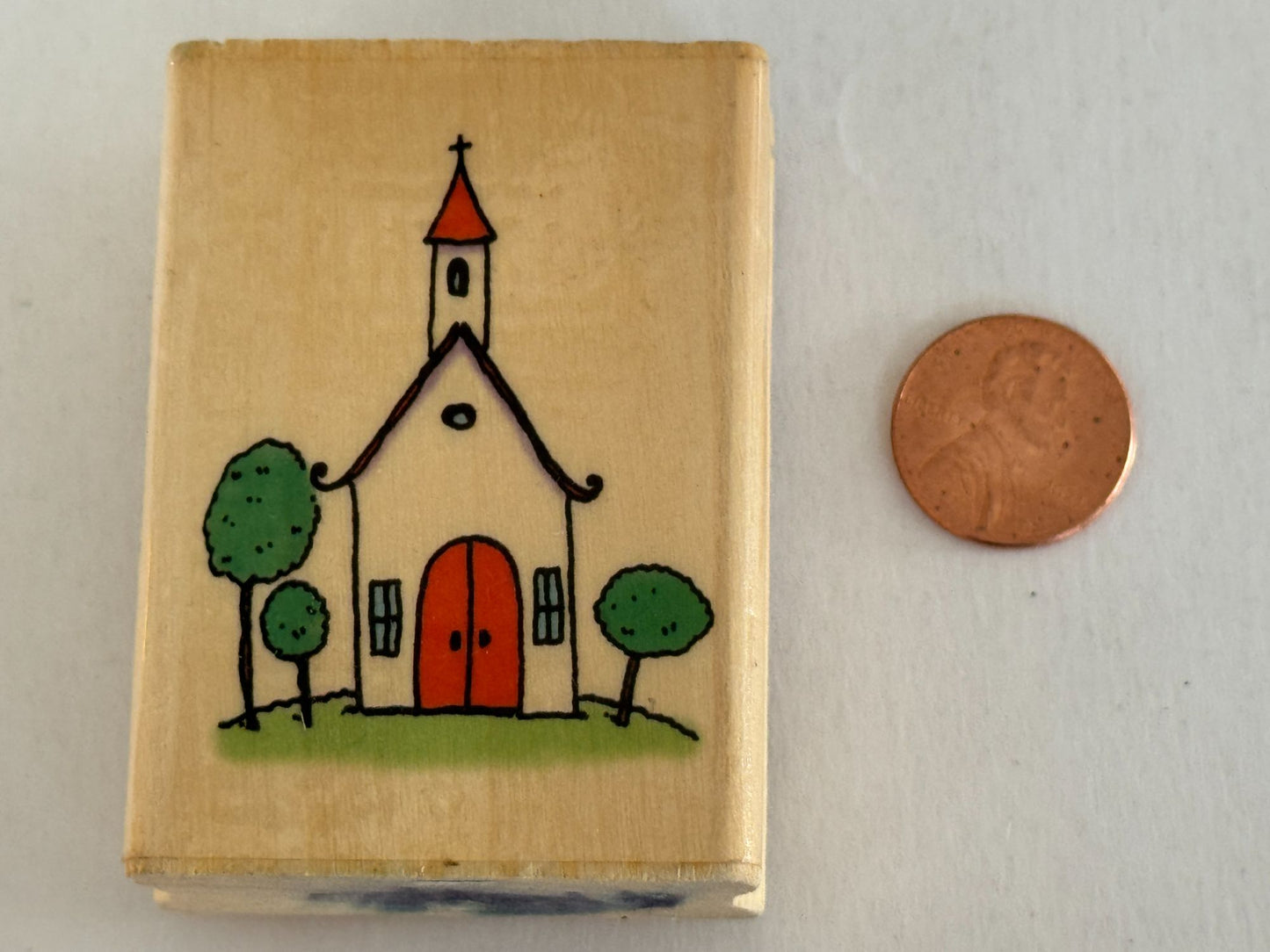 Uptown Rubber Stamp Little Church Wedding Chapel Christian Religious Card Making