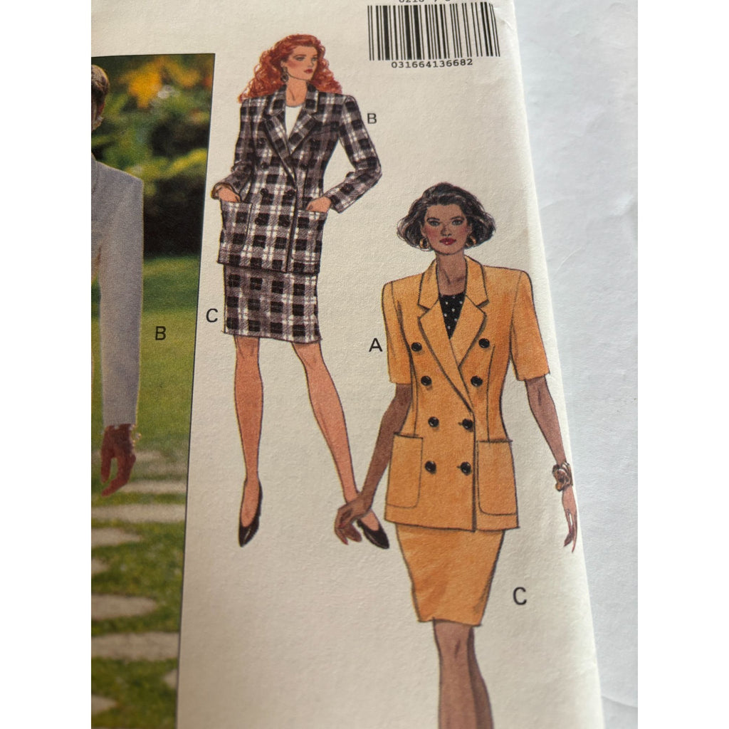 Butterick Sewing Pattern 6218 Career Skirt Suit Jacket Blazer Work Outfit 6-10