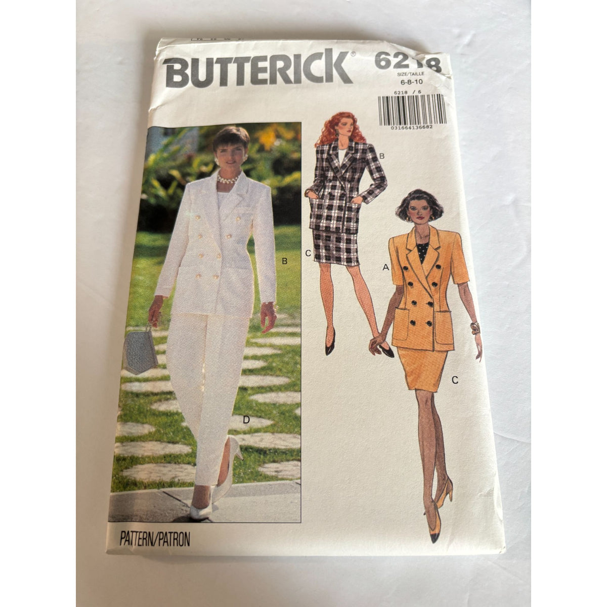 Butterick Sewing Pattern 6218 Career Skirt Suit Jacket Blazer Work Outfit 6-10