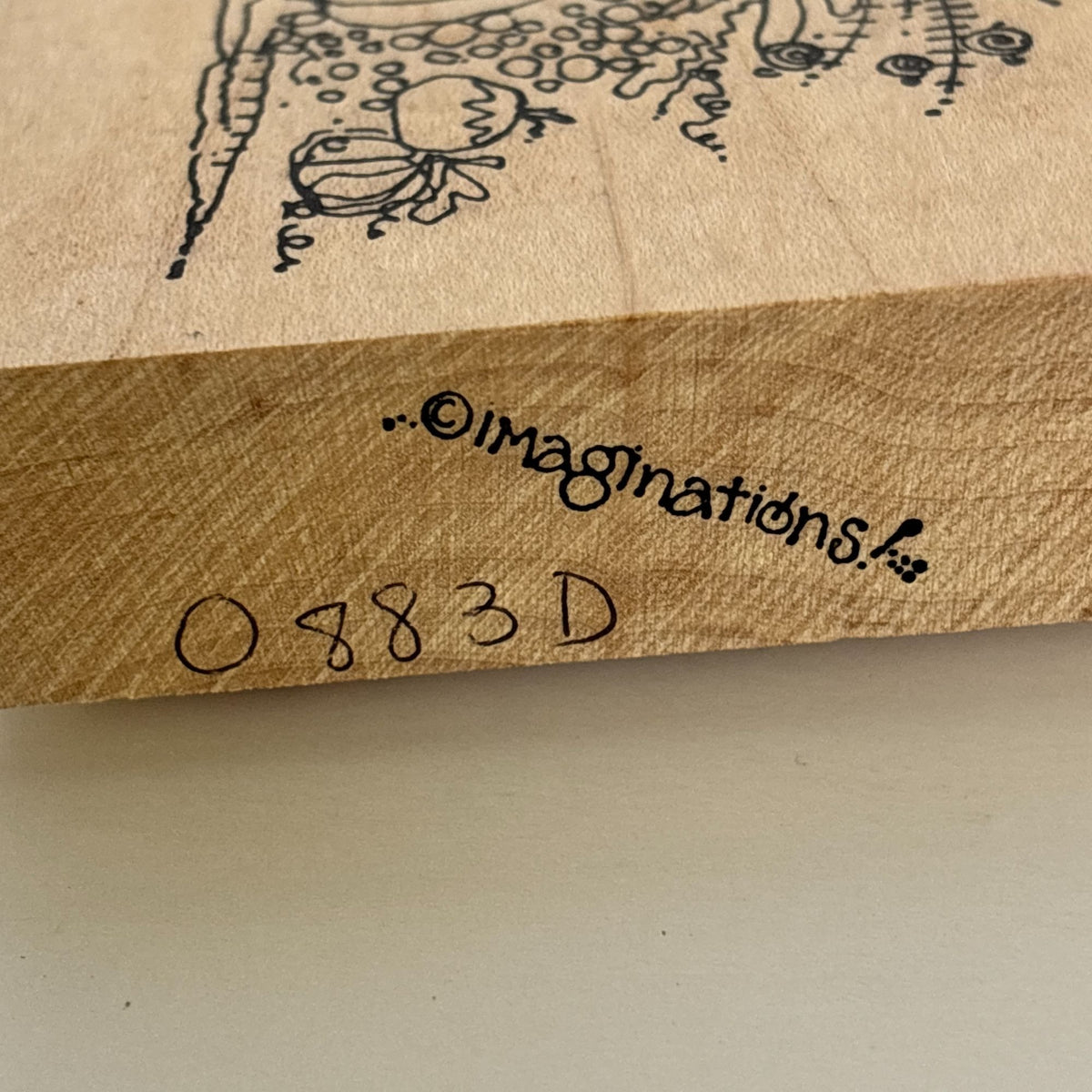 Imaginations Rubber Stamp Cornucopia Pumpkins Fall Thanksgiving Harvest Card Making Quirky Wood Mounted
