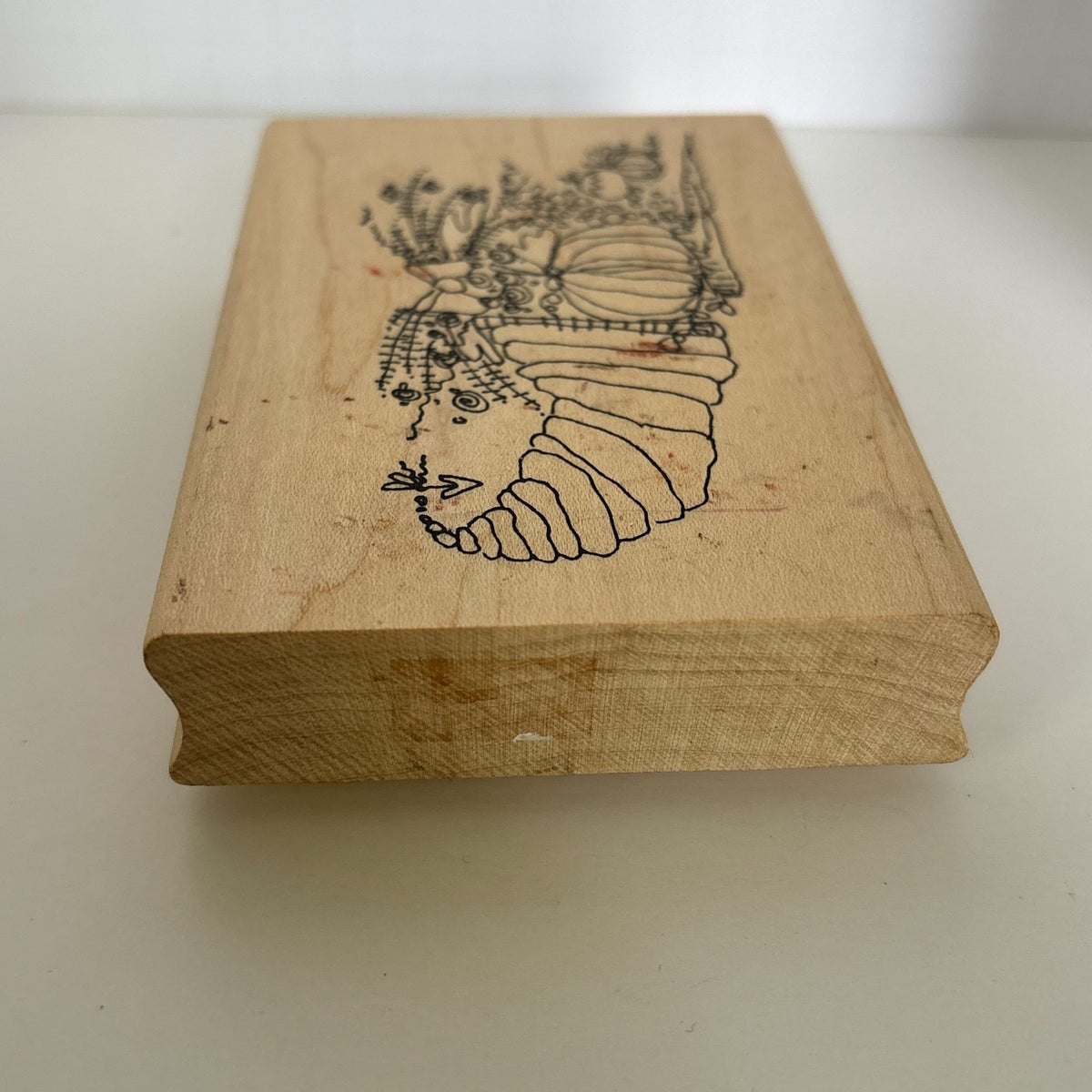 Imaginations Rubber Stamp Cornucopia Pumpkins Fall Thanksgiving Harvest Card Making Quirky Wood Mounted