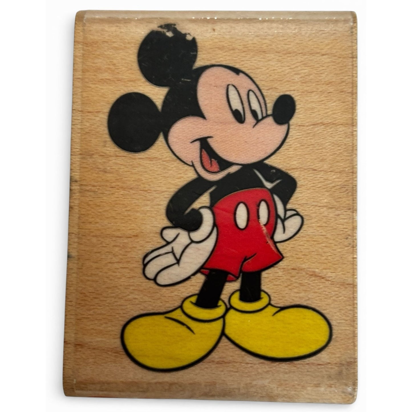 Disney Mickey Mouse Rubber Stamp Rubber Stampede Wood Mount Cartoon Craft 392-D
