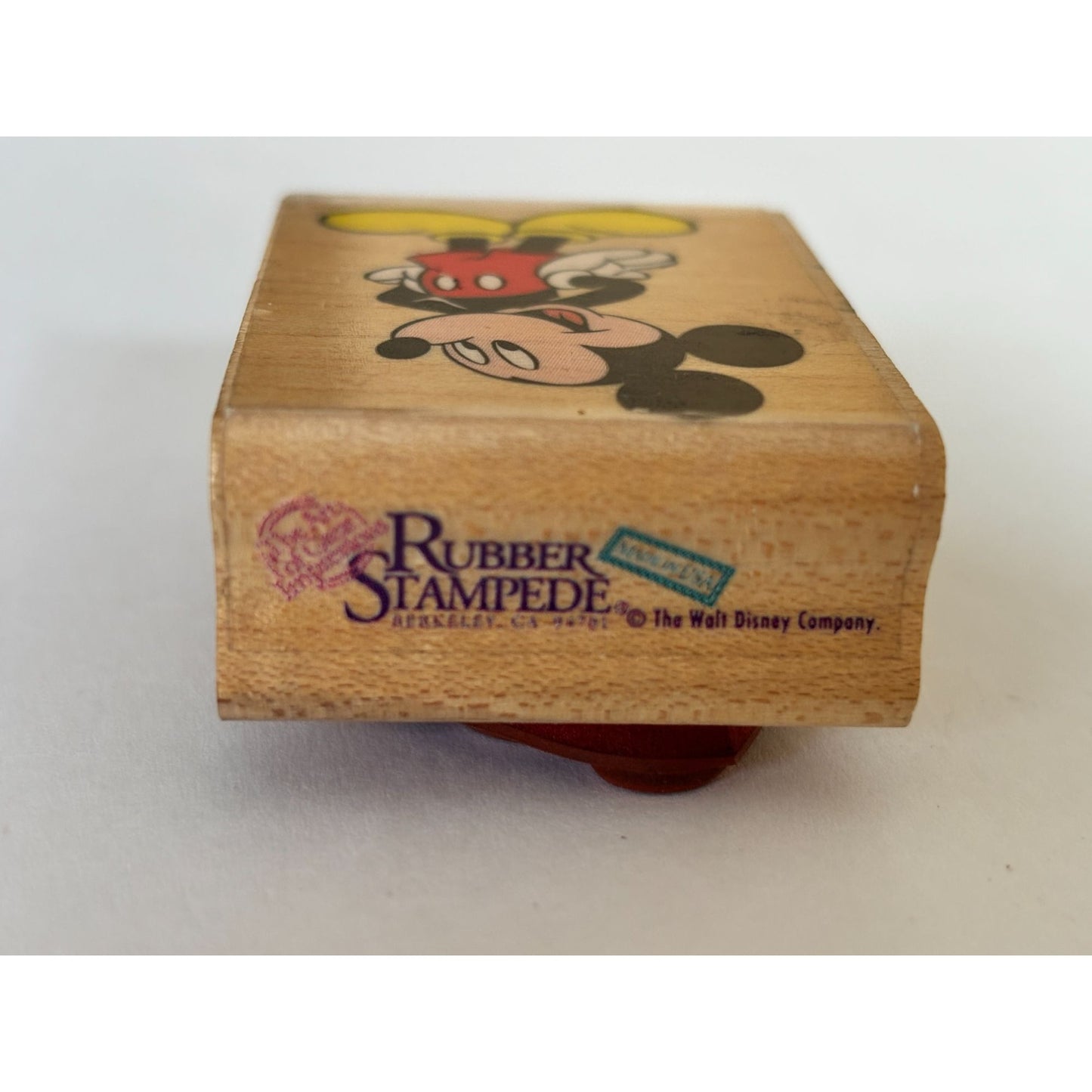 Disney Mickey Mouse Rubber Stamp Rubber Stampede Wood Mount Cartoon Craft 392-D