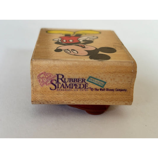 Disney Mickey Mouse Rubber Stamp Rubber Stampede Wood Mount Cartoon Craft 392-D