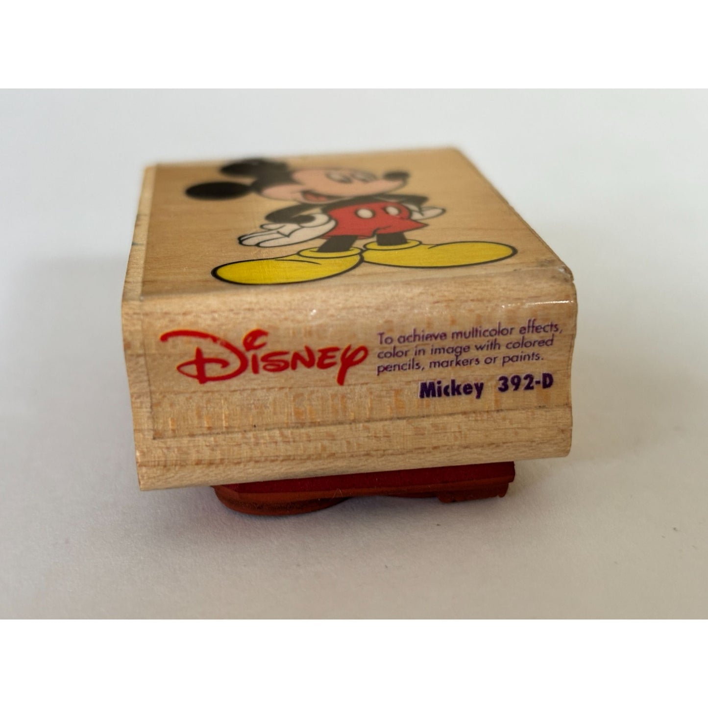 Disney Mickey Mouse Rubber Stamp Rubber Stampede Wood Mount Cartoon Craft 392-D