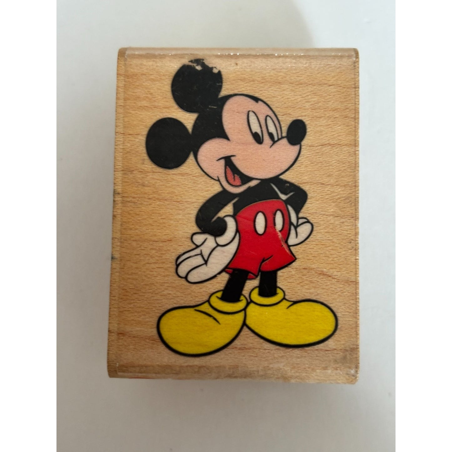 Disney Mickey Mouse Rubber Stamp Rubber Stampede Wood Mount Cartoon Craft 392-D