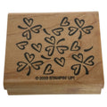 Stampin Up Wood Rubber Stamp Heart in Clover Pattern St Patricks Day Cad Making