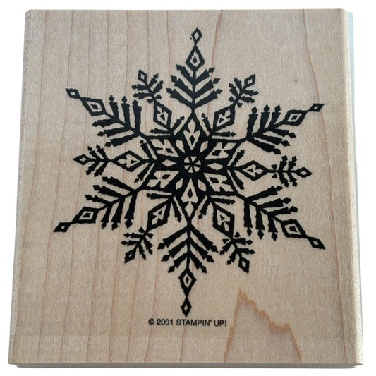 Stampin Up Rubber Stamp Christmas Snowflake Holiday Card Making Large Background