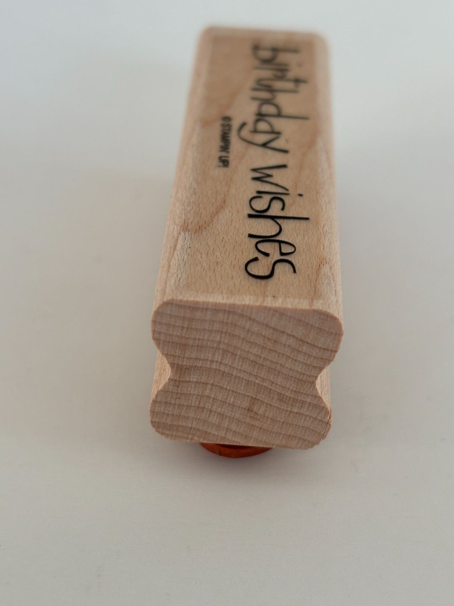 Stampin Up Rubber Stamp Birthday Wishes Card Making Words Sentiment Wood Mounted