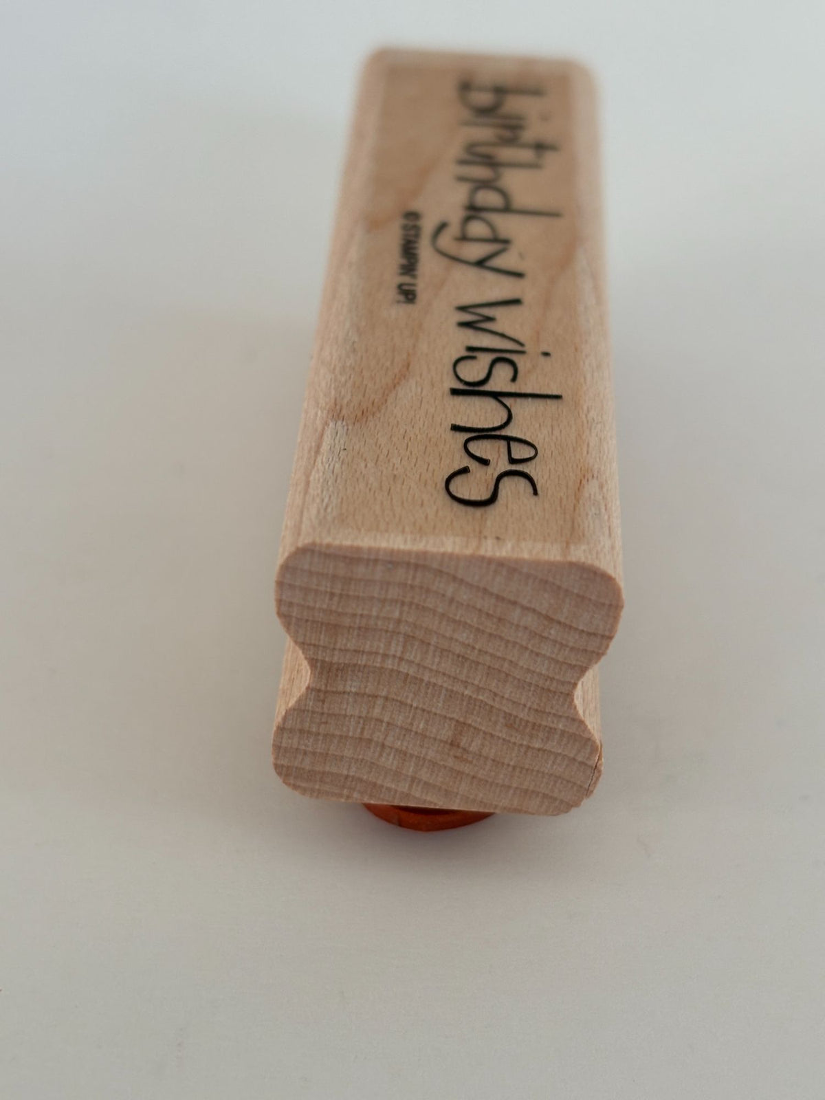 Stampin Up Rubber Stamp Birthday Wishes Card Making Words Sentiment Wood Mounted