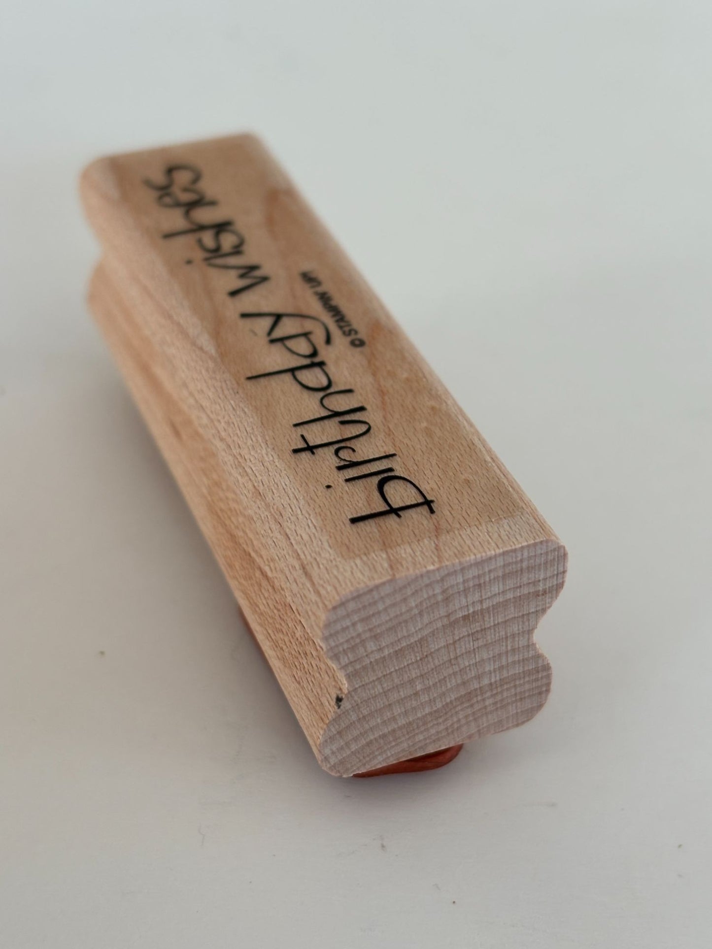 Stampin Up Rubber Stamp Birthday Wishes Card Making Words Sentiment Wood Mounted