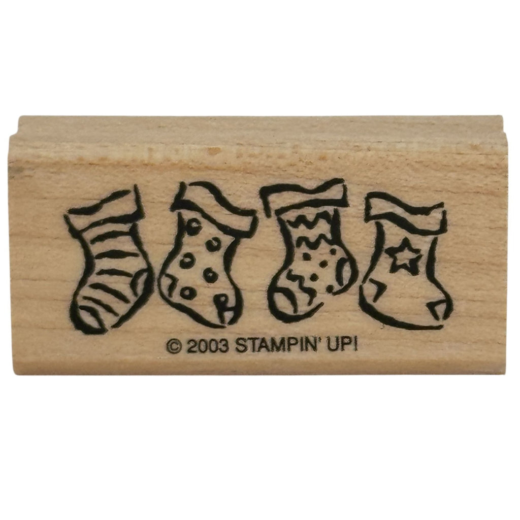 Stampin Up Rubber Stamp Christmas Stockings Border Holiday Card Making Small