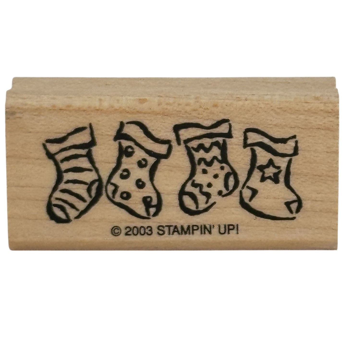 Stampin Up Rubber Stamp Christmas Stockings Border Holiday Card Making Small