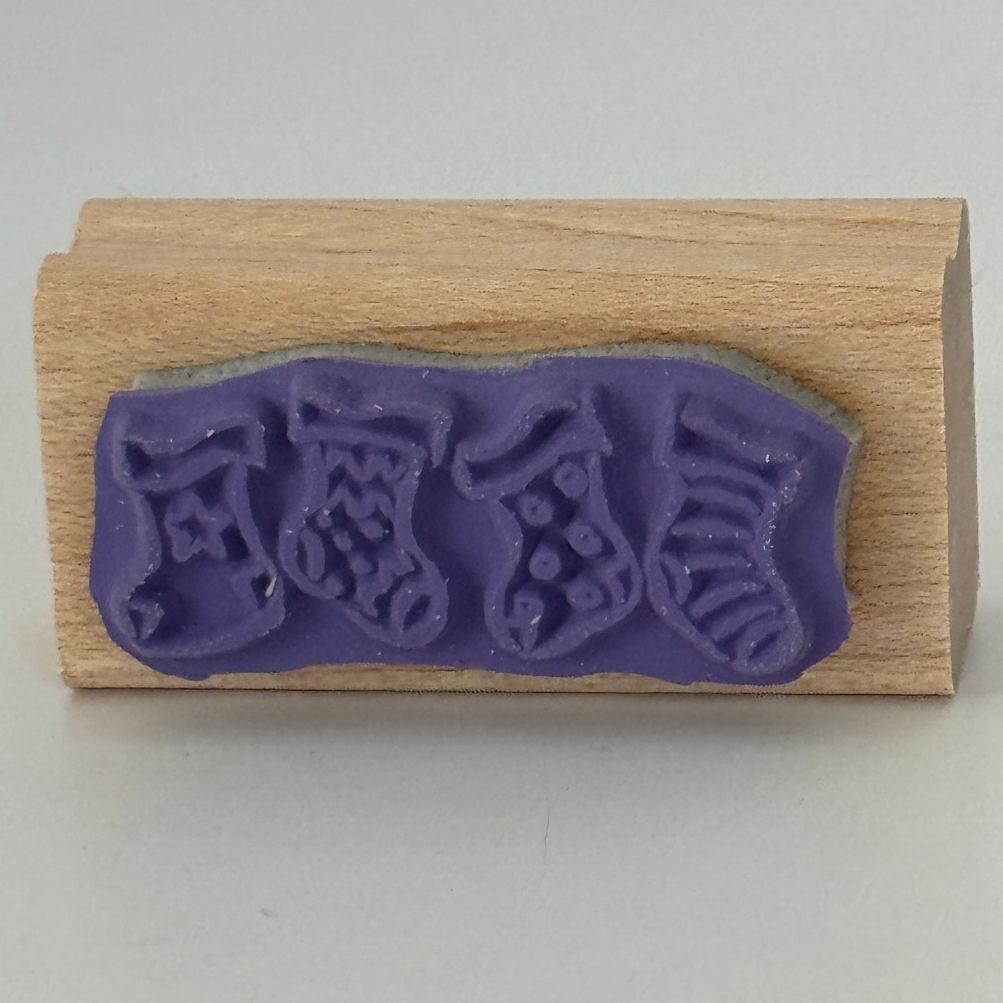 Stampin Up Rubber Stamp Christmas Stockings Border Holiday Card Making Small