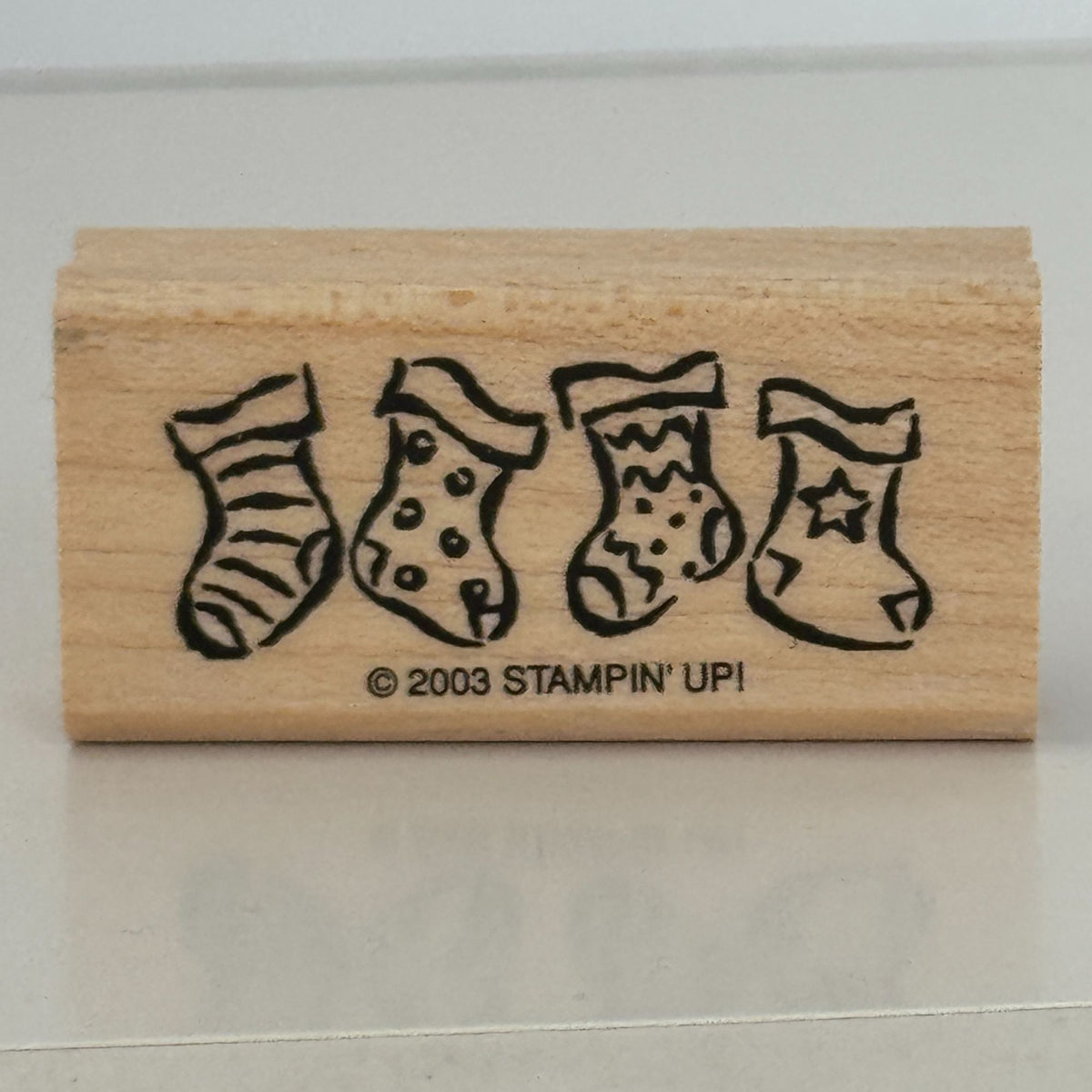 Stampin Up Rubber Stamp Christmas Stockings Border Holiday Card Making Small