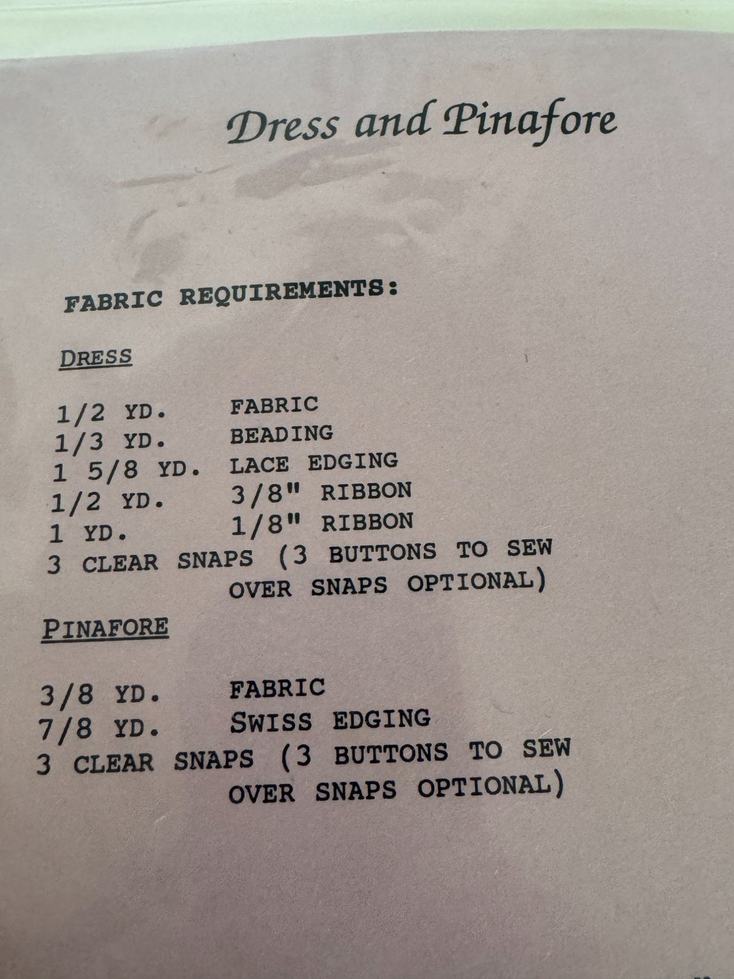 Needleworks By Nancy Sewing Pattern Doll Clothes Clothing Dress Pinafore 18 inch
