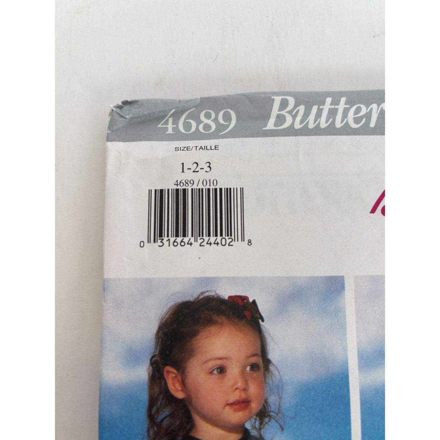 Butterick Sewing Pattern 4689 Dress Toddler 1 2 3 Mid-Knee Length Fall Easy UC