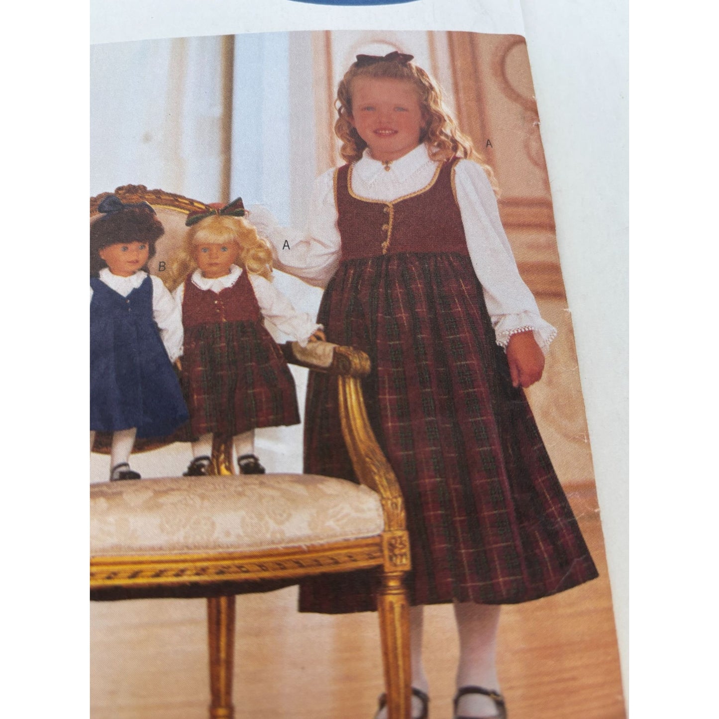 Butterick Sewing Pattern 5852 Matching Girl and Doll Outfits Jumper Dress 2-5
