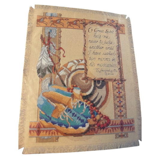 Bucilla Walk In My Moccasins Cross Stitch Kit Native American Southwest Design