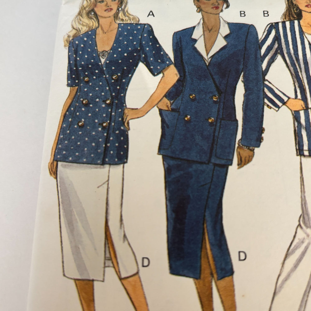 Butterick Sewing Pattern 6800 90s Power Suit Jacket Corporate Core 6-10 UC Easy Minimalist