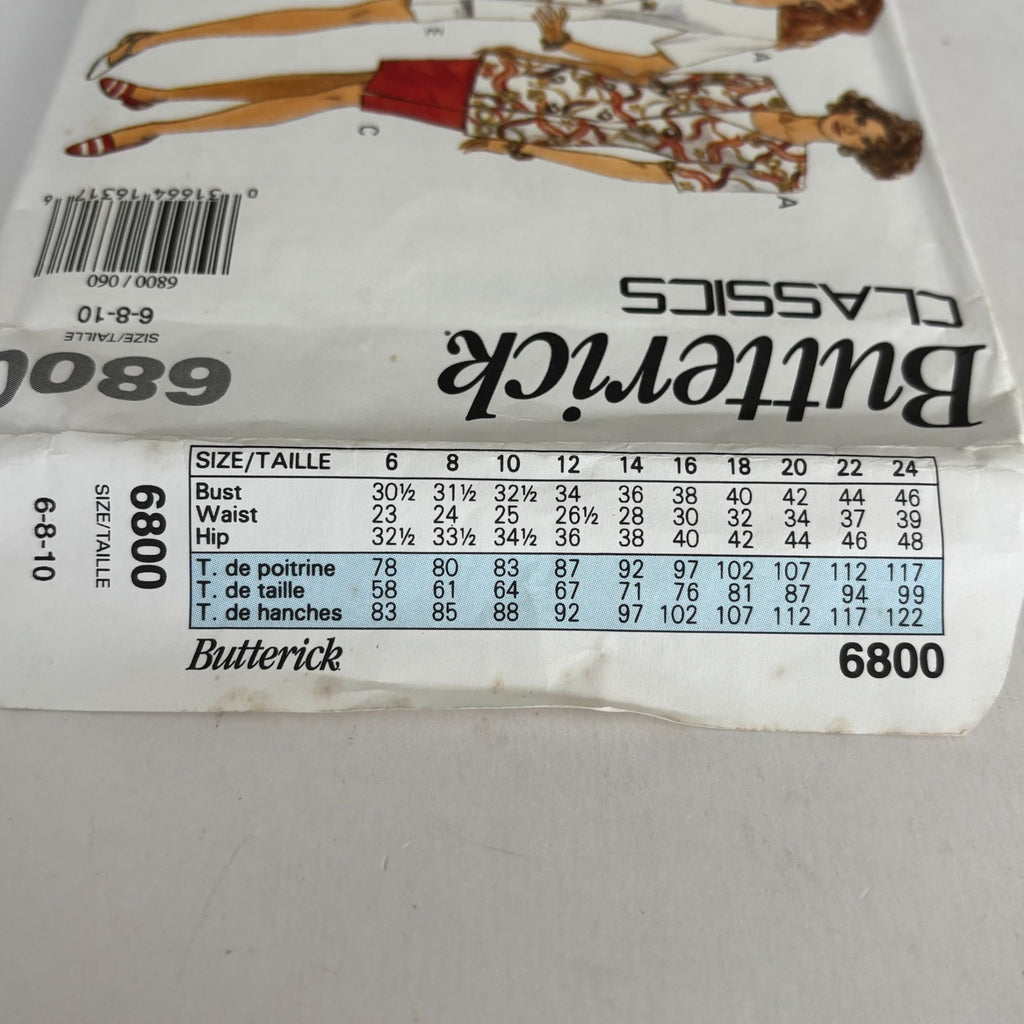 Butterick Sewing Pattern 6800 90s Power Suit Jacket Corporate Core 6-10 UC Easy Minimalist