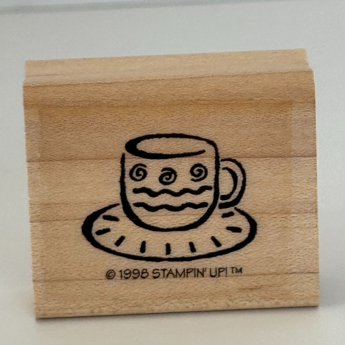 Stampin Up Rubber Stamp Tea Party Invitation Cup Teacup Drink Coffee Cardmaking