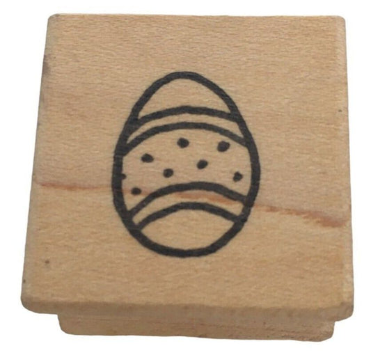 Great Impressions Easter Egg Rubber Stamp Wood Mounted Spring Small Tiny Border