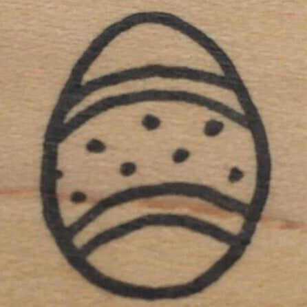 Great Impressions Easter Egg Rubber Stamp Wood Mounted Spring Small Tiny Border