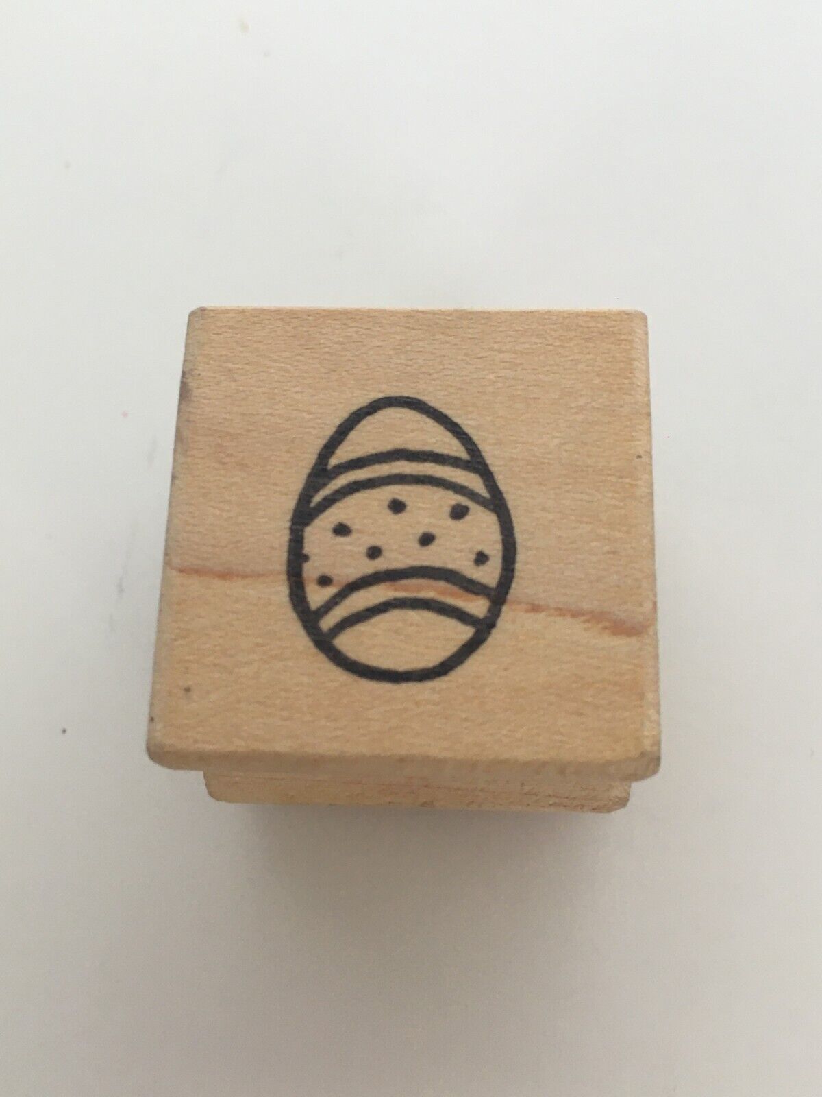 Great Impressions Easter Egg Rubber Stamp Wood Mounted Spring Small Tiny Border