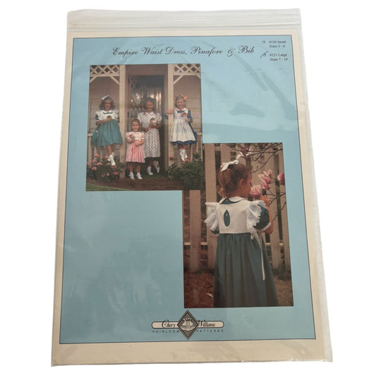Chery Williams Heirloom Sewing Pattern Empire Waist Dress Pinafore Smocking Bib