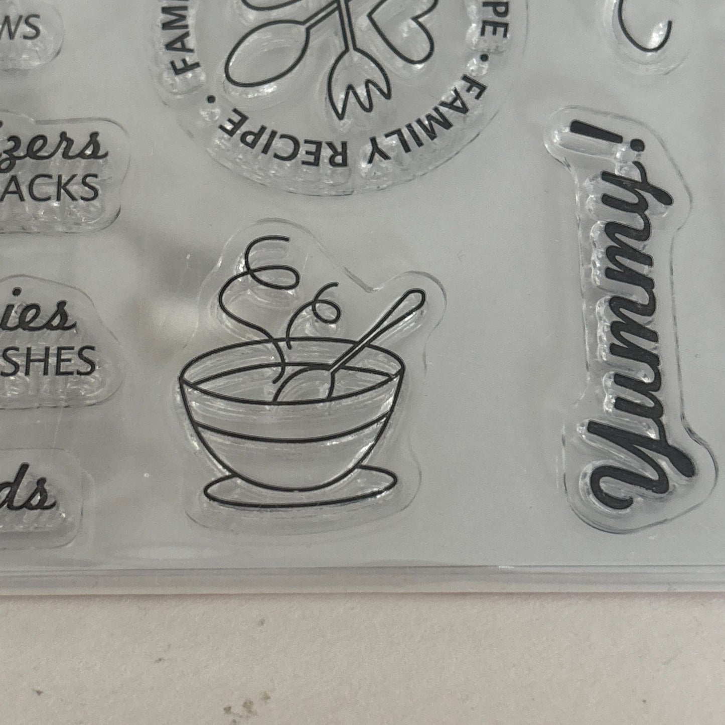 Fiskars Clear Stamps Recipe Madness Kitchen Food Planner Recipe Cardmaking Baker