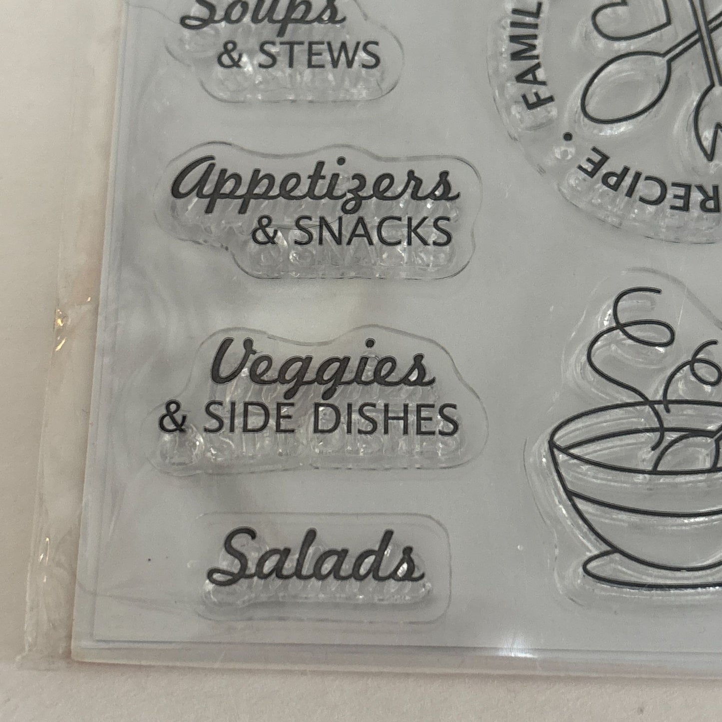 Fiskars Clear Stamps Recipe Madness Kitchen Food Planner Recipe Cardmaking Baker
