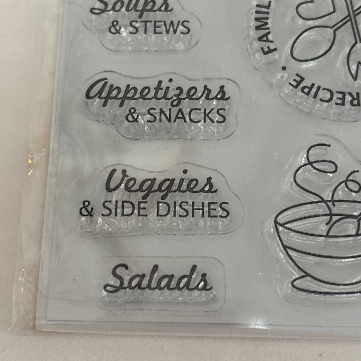 Fiskars Clear Stamps Recipe Madness Kitchen Food Planner Recipe Cardmaking Baker