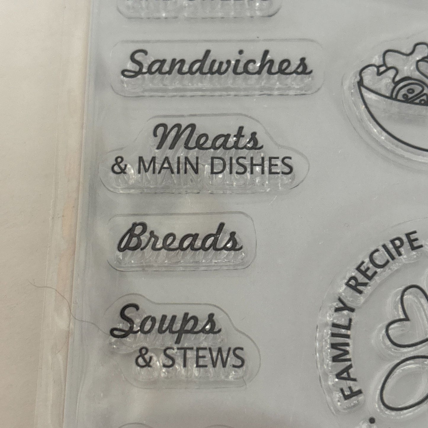 Fiskars Clear Stamps Recipe Madness Kitchen Food Planner Recipe Cardmaking Baker
