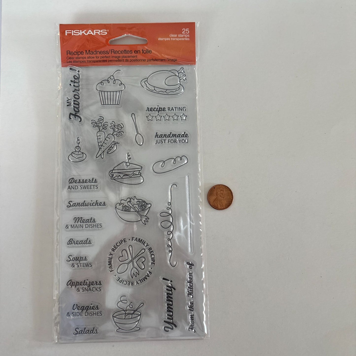 Fiskars Clear Stamps Recipe Madness Kitchen Food Planner Recipe Cardmaking Baker