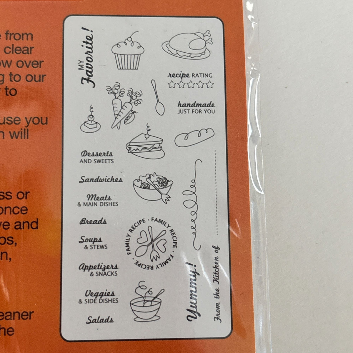 Fiskars Clear Stamps Recipe Madness Kitchen Food Planner Recipe Cardmaking Baker