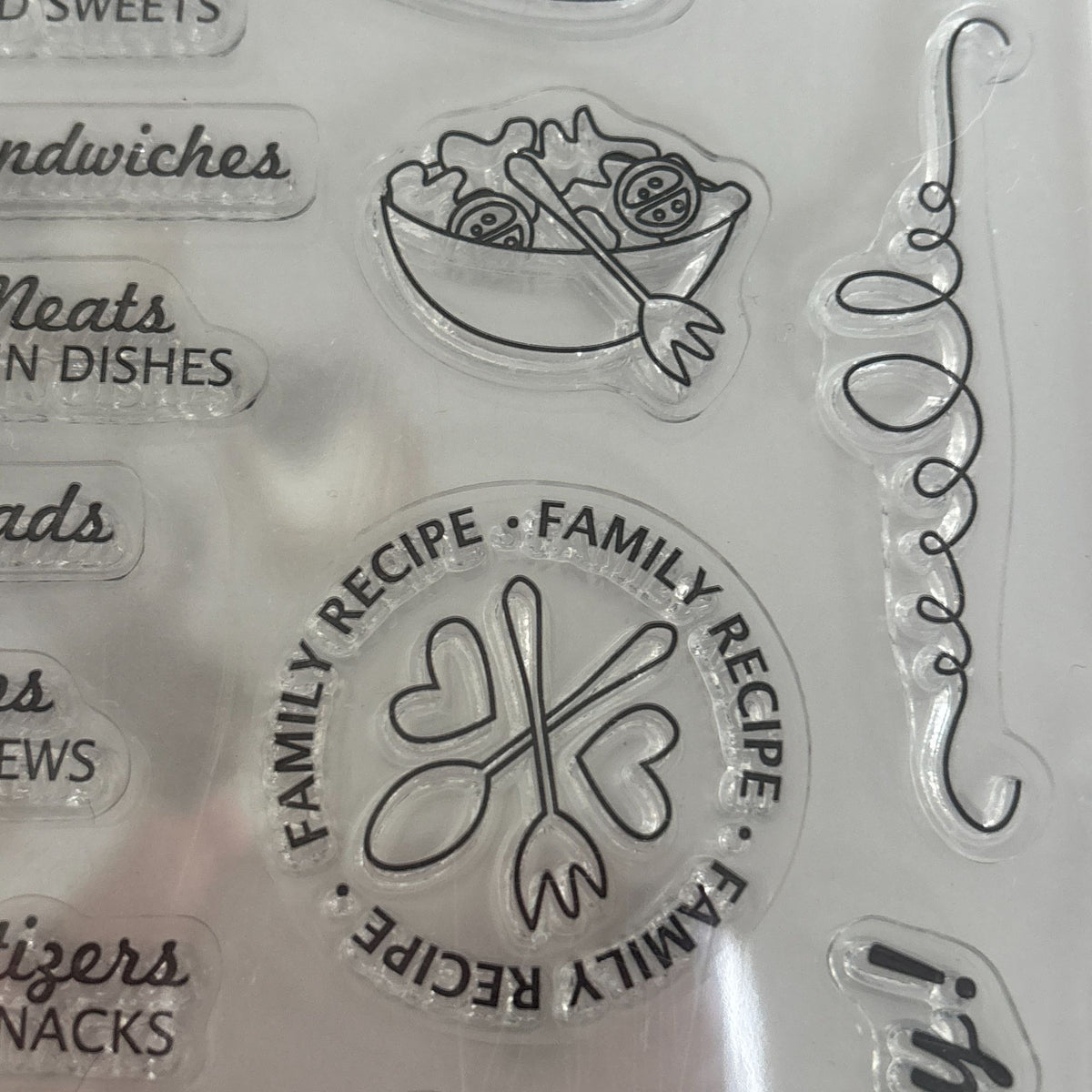 Fiskars Clear Stamps Recipe Madness Kitchen Food Planner Recipe Cardmaking Baker