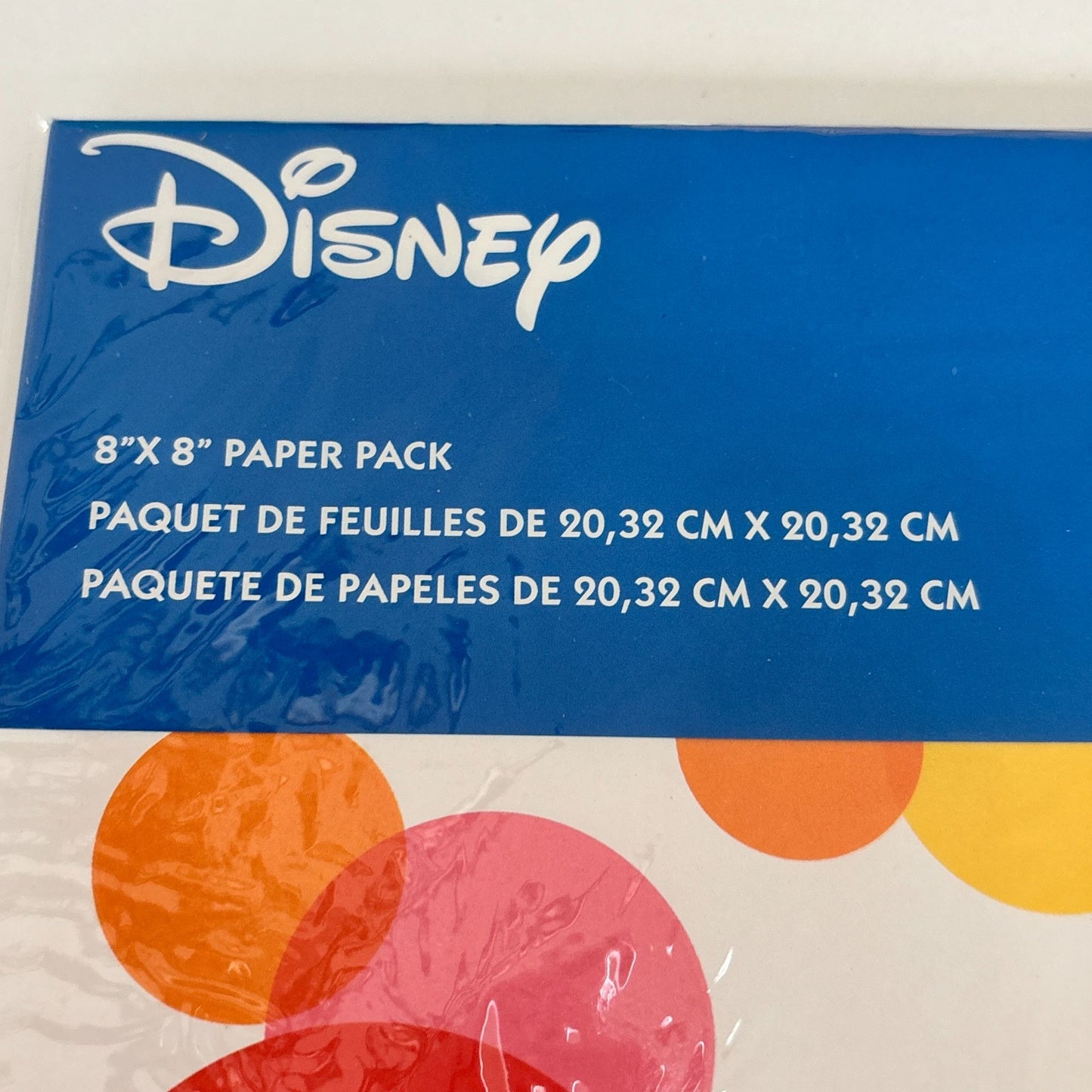 Disney 8x8 Scrapbook Paper Pack Mickey Mouse  EK Success Bright Color Craft Paper 10 Sheets