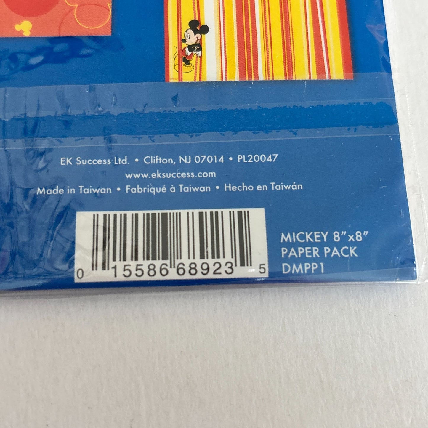 Disney 8x8 Scrapbook Paper Pack Mickey Mouse  EK Success Bright Color Craft Paper 10 Sheets