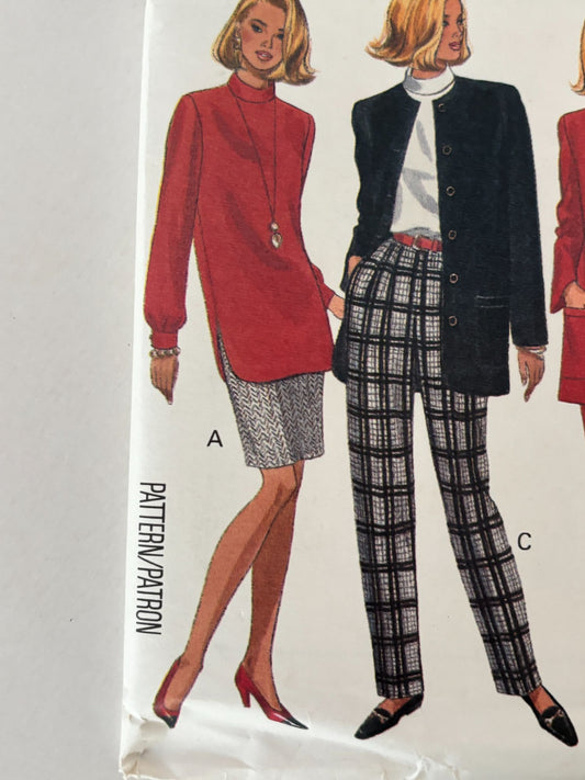 Butterick Sewing Pattern 6413: Misses' Jacket (Blazer), Top, Skirt and Pants