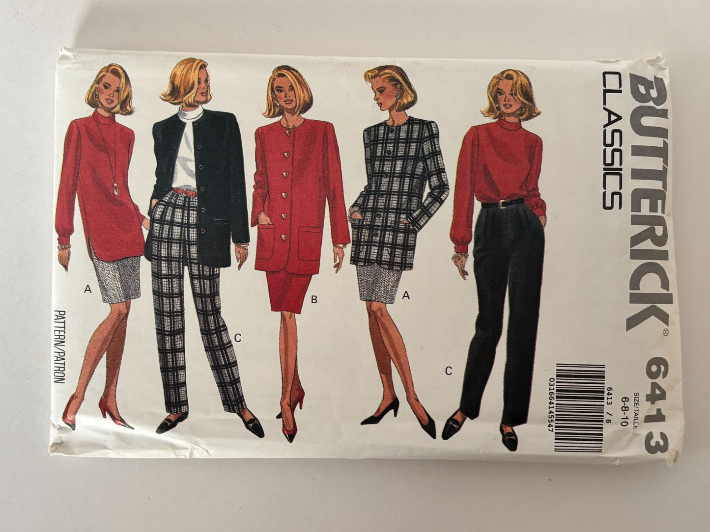 Butterick Sewing Pattern 6413: Misses' Jacket (Blazer), Top, Skirt and Pants