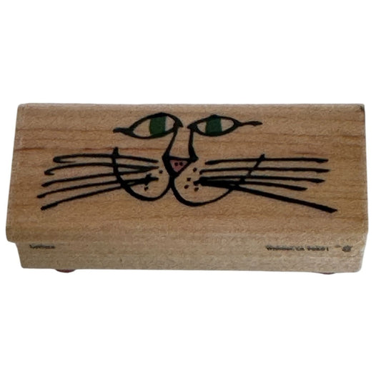 Rubber Stampede Stamp Catface Cat Face Whiskers Animal Funny Card Making Craft